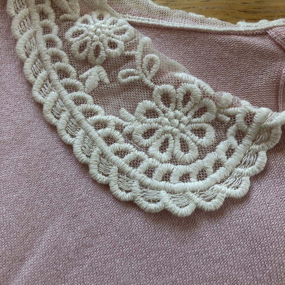 PINK TOP WITH FANCY WHITE COLLAR UK SIZE 16 - Picture 8 of 10